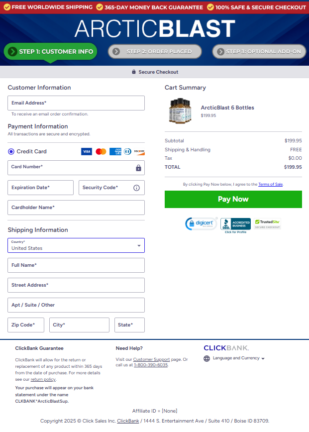 ArcticBlast Official Website Secure Order Page